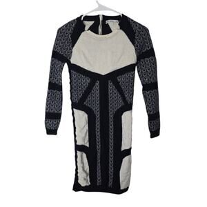 Dagmar Merino Wool Long Sleeve Mini Dress Abstract XS